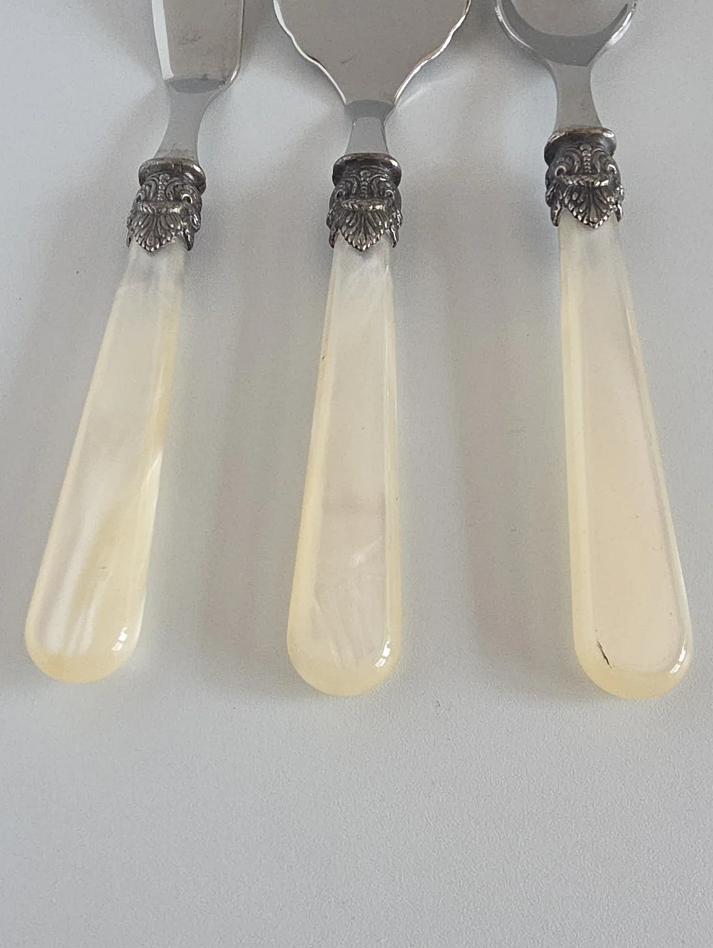 Vintage EME Inox Italy Napoleon 18/10 Sterling Silver Cheese Serving Set